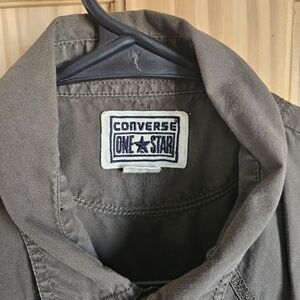 Vintage Y2K Converse Brown Button-Up Shirt Size Medium